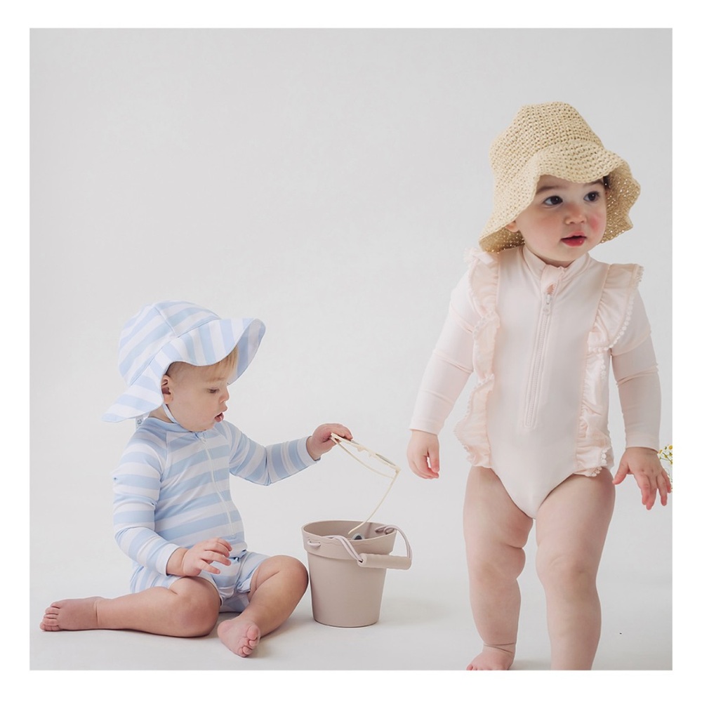 Miniclasix Girls' Ruffle Rash Guard - Pink - Picture 3 of 5